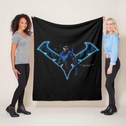 Gotham Knights Nightwing in Logo Fleece Blanket