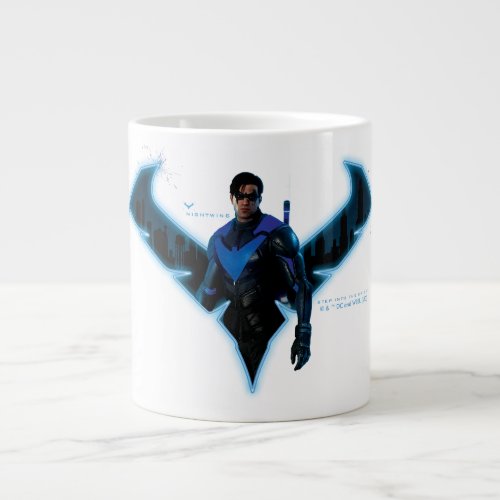 Gotham Knights Nightwing in Logo Giant Coffee Mug