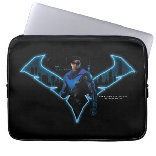 Gotham Knights Nightwing in Logo Laptop Sleeve