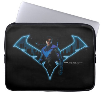 Gotham Knights Nightwing in Logo Laptop Sleeve