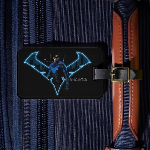 Gotham Knights Nightwing in Logo Luggage Tag