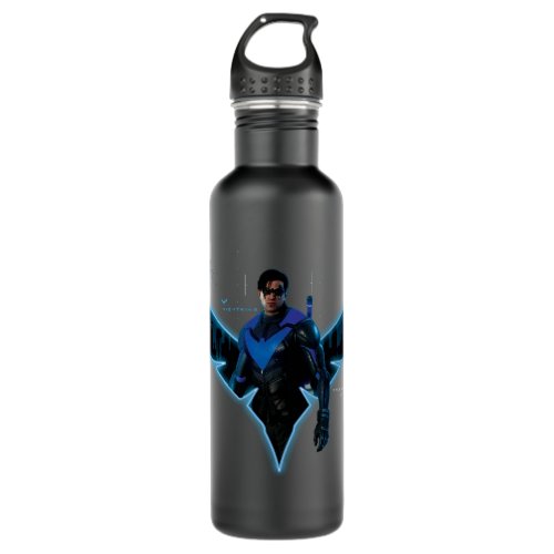 Gotham Knights Nightwing in Logo Stainless Steel Water Bottle