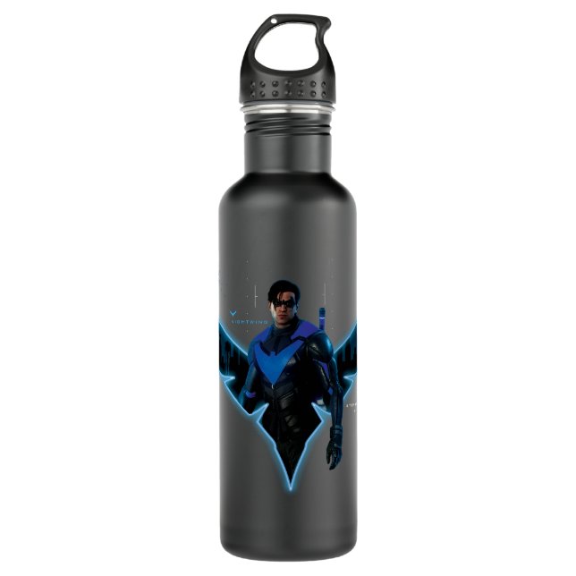 Gotham Knights Nightwing in Logo Stainless Steel Water Bottle (Front)