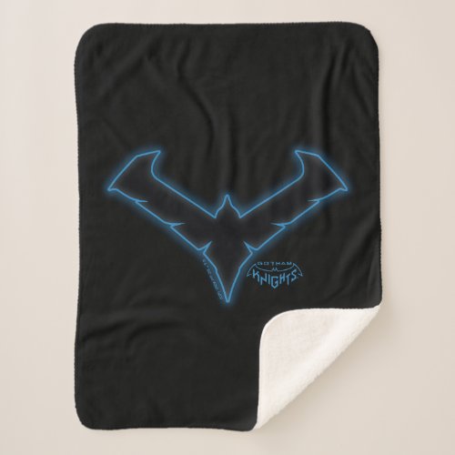 Gotham Knights Nightwing Logo Sherpa Blanket