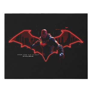 Gotham Knights Red Hood in Logo Faux Canvas Print