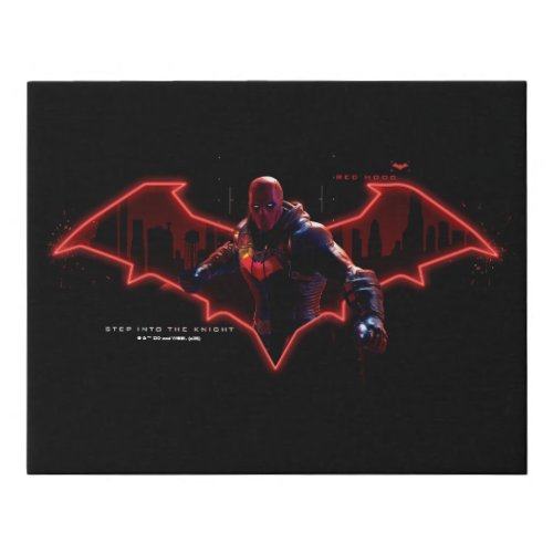 Gotham Knights Red Hood in Logo Faux Canvas Print