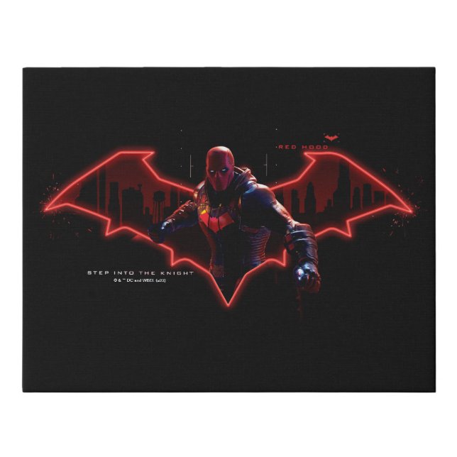 Gotham Knights Red Hood in Logo Faux Canvas Print (Front)