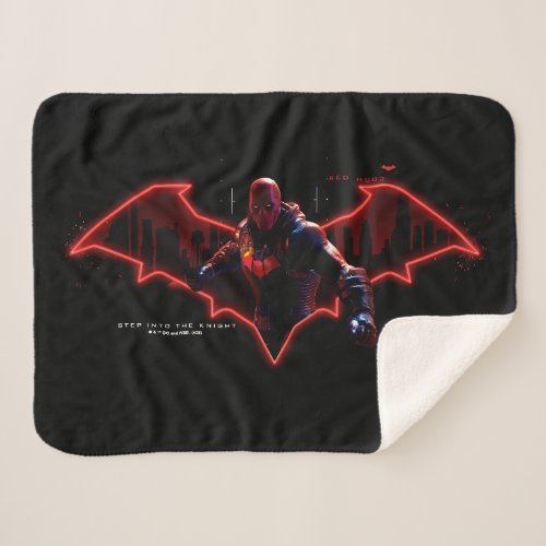 Gotham Knights Red Hood in Logo Sherpa Blanket