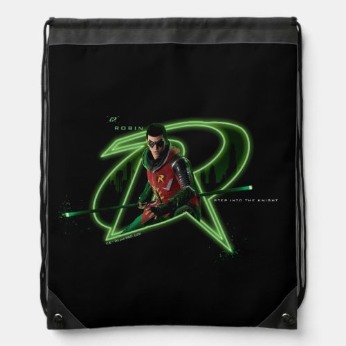 Gotham Knights Robin in Logo Drawstring Bag