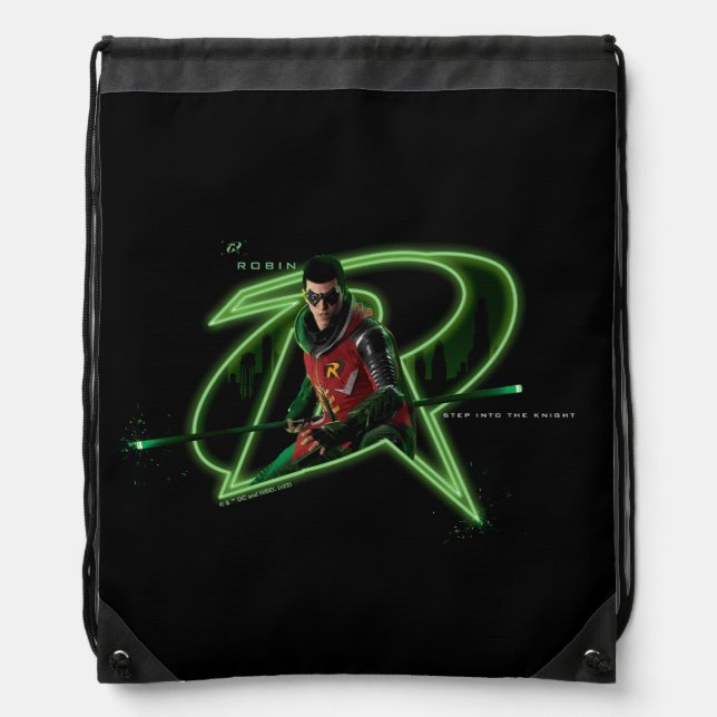 Gotham Knights Robin in Logo Drawstring Bag (Front)