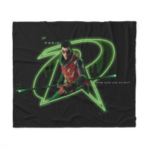 Gotham Knights Robin in Logo Fleece Blanket