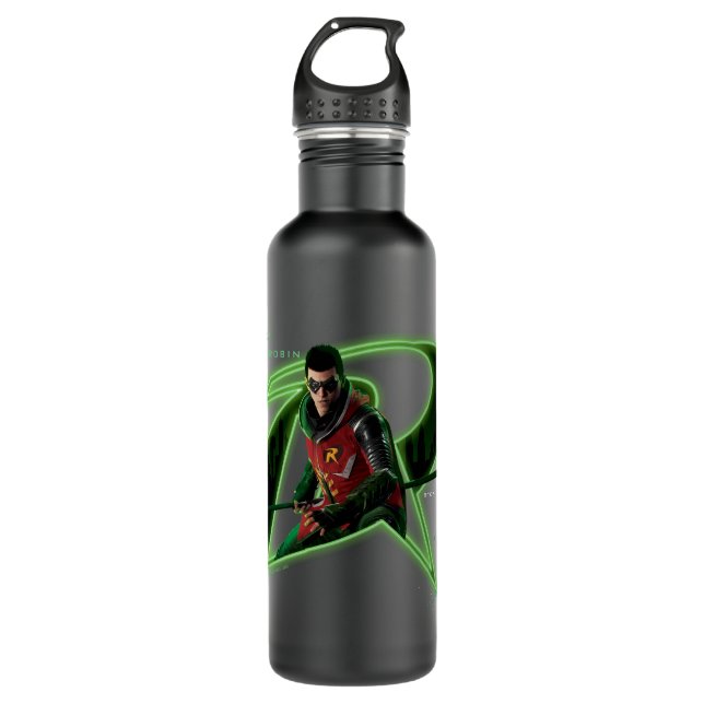 Gotham Knights Robin in Logo Stainless Steel Water Bottle (Front)