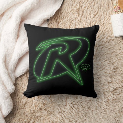 Gotham Knights Robin Logo Throw Pillow