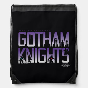 Gotham Knights Silhouettes in Title Drawstring Bag