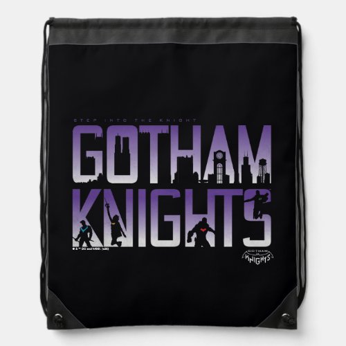 Gotham Knights Silhouettes in Title Drawstring Bag