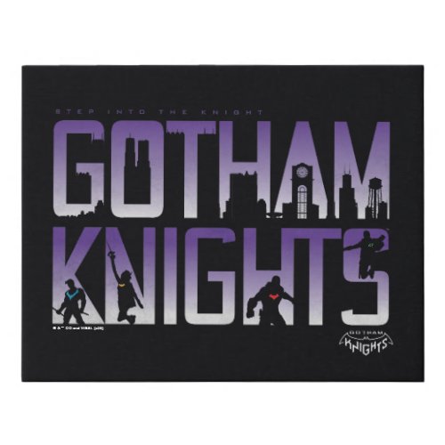 Gotham Knights Silhouettes in Title Faux Canvas Print