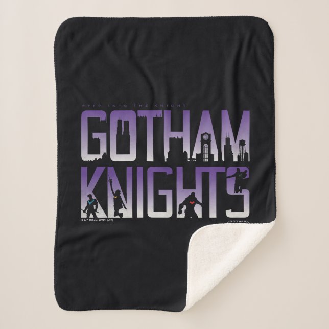 Gotham Knights Silhouettes in Title Sherpa Blanket (Front)