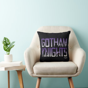 Gotham Knights Silhouettes in Title Throw Pillow