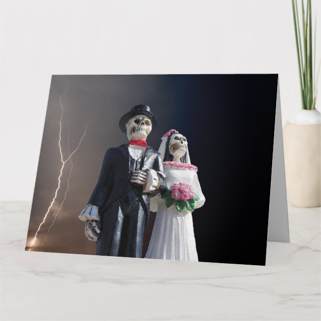 GOTHC SKELETONS WEDDING CONGRATULATIONS greeting Card (Front)
