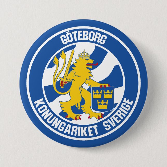 Gothenburg Round Emblem Button (Front)