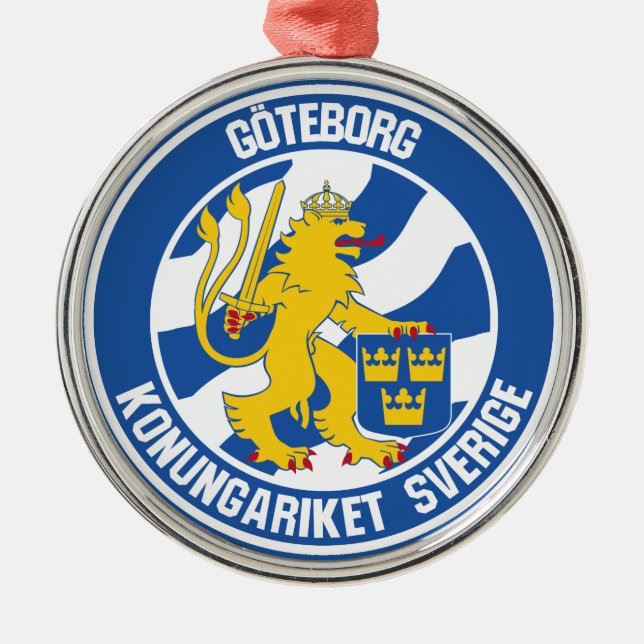 Gothenburg Round Emblem Metal Ornament (Front)