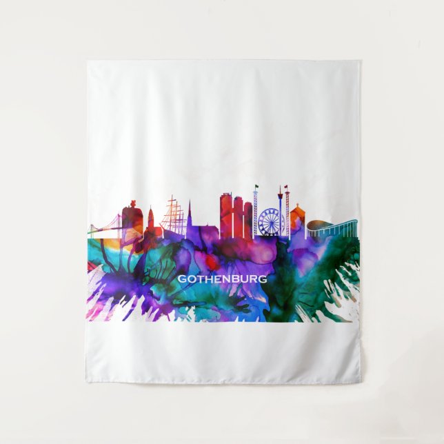 Gothenburg Skyline Tapestry (Front)