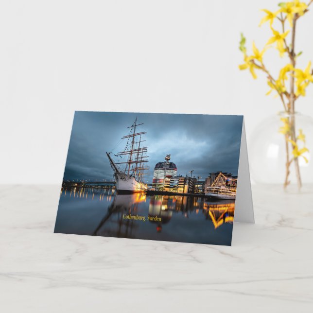 Gothenburg, Sweden Port Card (Yellow Flower)