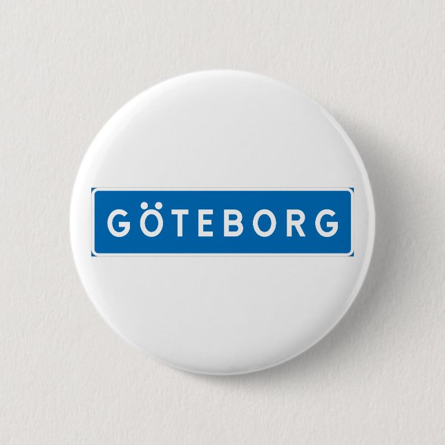Gothenburg, Swedish road sign Button (Front)