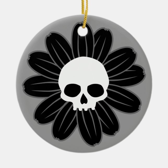 GothFlower Ceramic Ornament (Front)