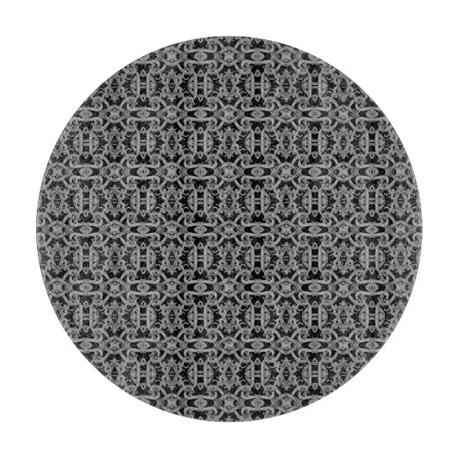 GOTHIC 12" Round Glass Cutting Board  (Front)