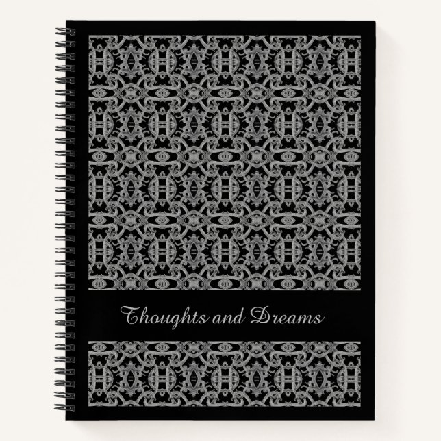 GOTHIC 8.5x11 Spiral Notebook / Black (Front)