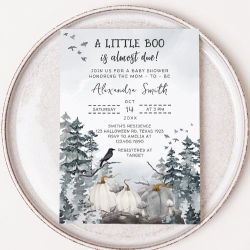 Gothic A Little Boo Baby Shower  Invitation