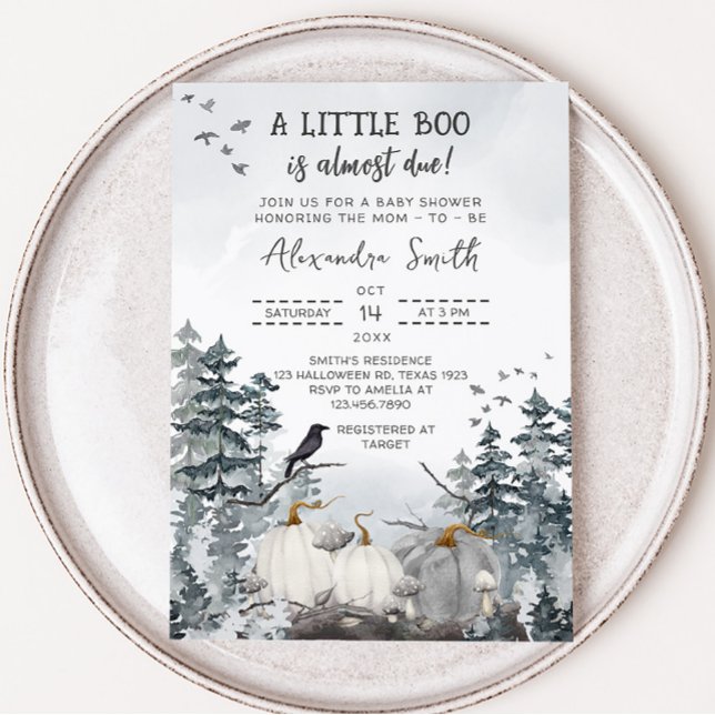 Gothic A Little Boo Baby Shower  Invitation (Gothic Forest Baby Shower Invitation)