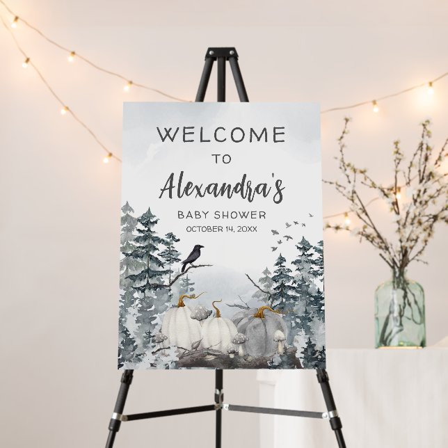 Gothic A Little Boo Baby Shower Welcome Sign (In Situ (Stand))