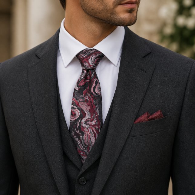 Gothic Abstract Marble Pattern Neck Tie (Creator Uploaded)