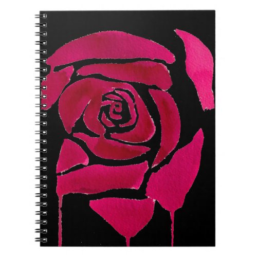 Gothic abstract rose watercolor origianal art notebook