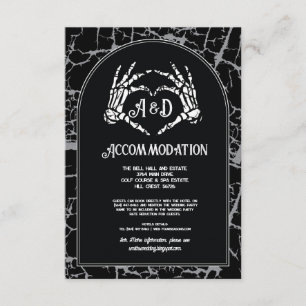 Gothic Accommodation Wedding Skeleton Heart Hand Enclosure Card