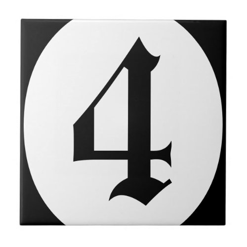 Gothic address number circle tile