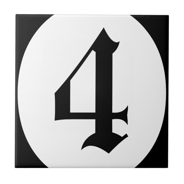 Gothic address number circle tile (Front)