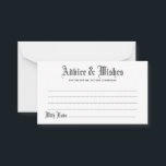 Gothic Advice & Wishes Wedding Card<br><div class="desc">Customize and personalize this gothic inspired wedding advice and wishes card. Edit options are available.</div>