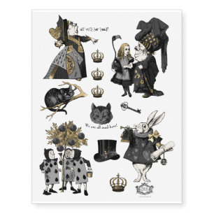 Gothic Alice black and gold  Temporary Tattoos