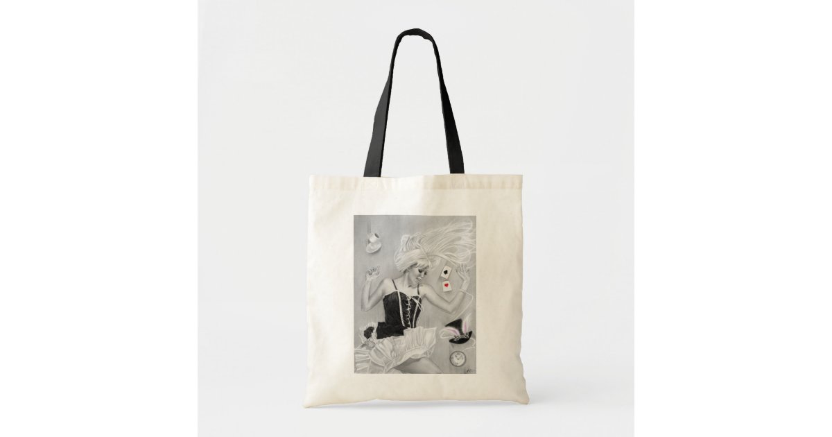 Funny Alice in Wonderland We're All Mad Here Tote Bag by Madame