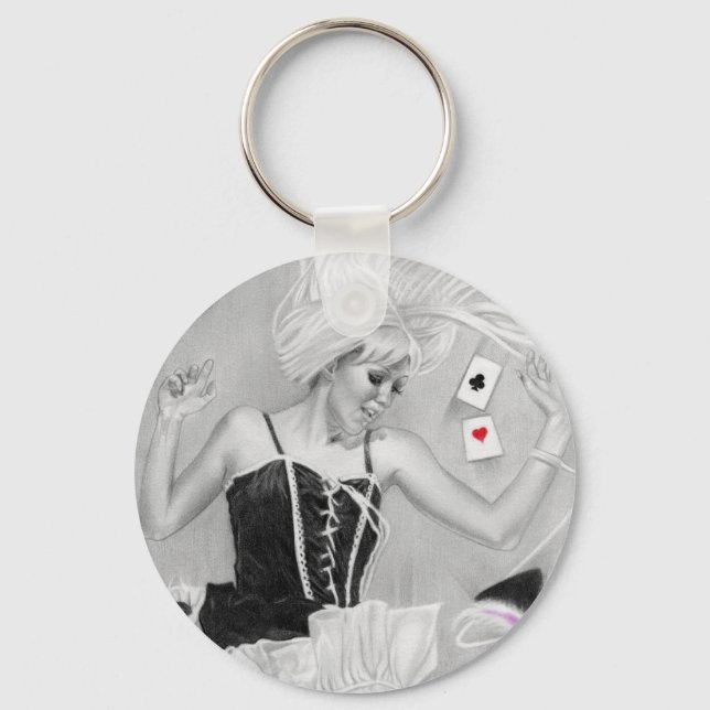 Gothic Alice in Wonderland FallingKeychain Keychain (Front)