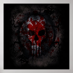 Gothic Alien Skull Poster