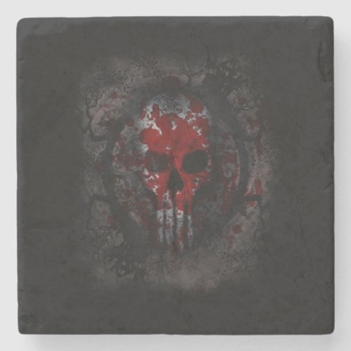 Gothic Alien Skull Stone Coaster