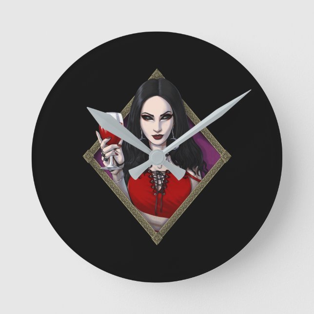 Gothic Alien Witch Round Clock (Front)