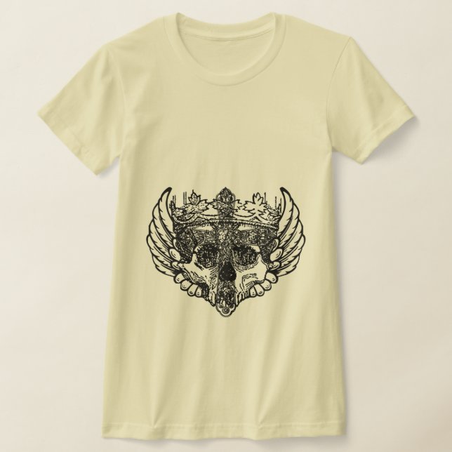 Gothic,Alternative Style Skull With Cross Tee  (Laydown)