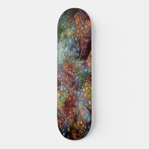 Gothic Ancient Architecture With Colorful Stained Skateboard