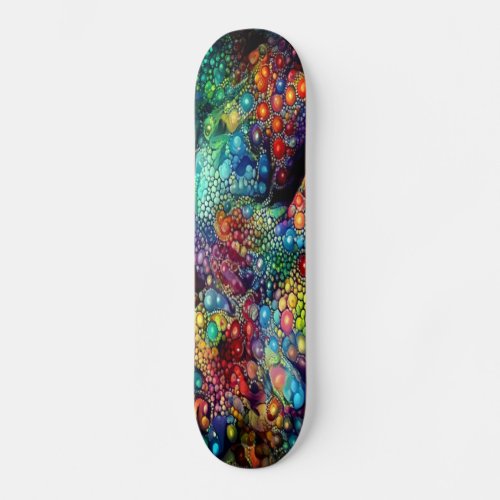 Gothic Ancient Architecture With Colorful Stained Skateboard