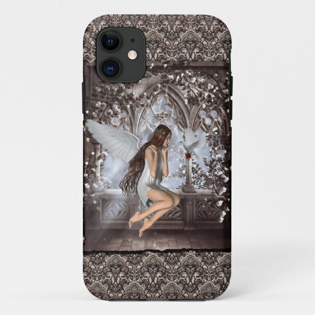 Gothic Angel and Her Dove Case-Mate iPhone Case (Back)